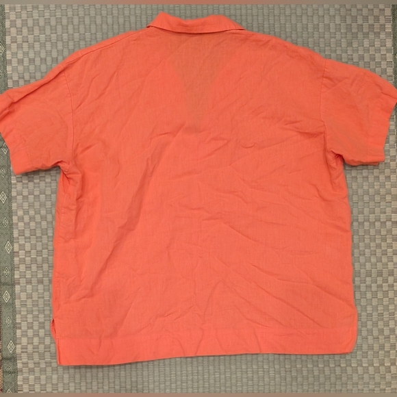 Ilana Kohn Pullover Linen/Cotton Shirt Orange Women's Size XL Made in USA - Picture 2 of 7